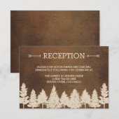 ナチュラルウッドの森のウェディングレセプションカード エンクロージャーカード (正面/裏面)