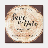 ナチュラルウッドの結婚式 Save the date - カスタマイズ可能 マグネット (正面)