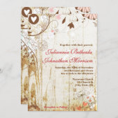 ナチュラルウッドの鳥かご ウェディング招待状 招待状 (正面/裏面)