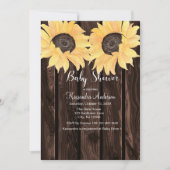 ナチュラルウッドひまわり ニュートラルジェンダーのベイビーシャワー 招待状 (正面)