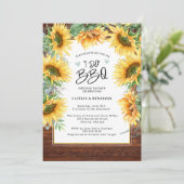 ナチュラルウッドひまわり I Do BBQ ブライダルシャワー 招待状 (スタンド正面)
