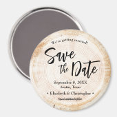 ナチュラルウッドカットスライス ウェディング セーブザデート マグネット (正面/裏面)