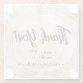 ナチュラルウッドカット サンクス ウェディング ガラスコースター (裏面)