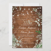 ナチュラルウッドグリーン手書き結婚式 招待状 (正面)