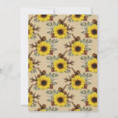 ナチュラルウッドストリングライトひまわりブライダルシャワー 招待状 (裏面)