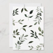 ナチュラルウッドスライスグリーンウェディングベイビーシャワー招待状 (裏面)