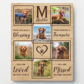 ナチュラルウッドドッグユニークメモリアルコラージュ フォトプラーク (正面)