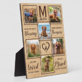 ナチュラルウッドドッグユニークメモリアルコラージュ フォトプラーク (側面)