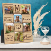 ナチュラルウッドドッグユニークメモリアルコラージュ フォトプラーク (側面)