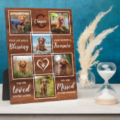 ナチュラルウッドペットメモリアルユニークフォトコラージュ フォトプラーク (側面)