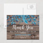 ナチュラルウッドボーダー ビジネス サンクス カード (正面/裏面)