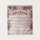 ナチュラルウッドランドローズカントリーウェディングバックドロップ タペストリー (正面)