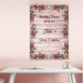 ナチュラルウッドランドローズ フローラルカントリーウェディング テーブルナンバー