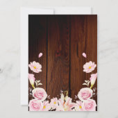 ナチュラルウッドレースストリングライト フラワーベイビーシャワー 招待状 (裏面)