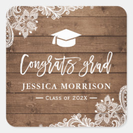 ナチュラルウッドレース 卒業おめでとう グラデュエーション ギフト スクエアシール