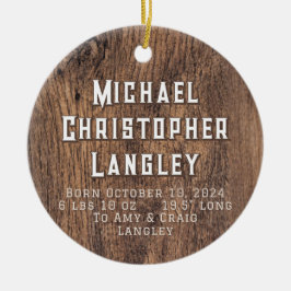 ナチュラルウッド素朴カントリー誕生詳細ホリデイ セラミックオーナメント