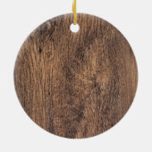ナチュラルウッド素朴カントリー誕生詳細ホリデイ セラミックオーナメント (裏面)