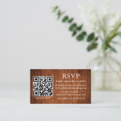 ナチュラルウッド結婚式QR返信カード エンクロージャーカード (スタンド正面)