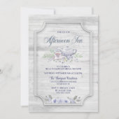 ナチュラルウッド アフタヌーンティー ブライダルシャワー 招待状 (正面)