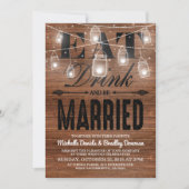 ナチュラルウッド・イート・ドリンク・アンド・ビー・マリード・ウェディング 招待状 (正面)