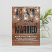ナチュラルウッド・イート・ドリンク・アンド・ビー・マリード・ウェディング 招待状 (スタンド正面)