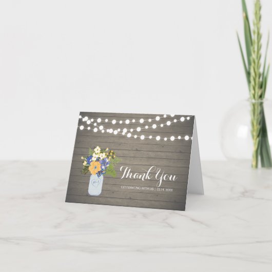 ナチュラルウッド ウェディング アニバーサリー パーティー お礼 サンキューカード (正面)