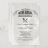 ナチュラルウッド ウェディング リハーサル ディナー BBQ パーティー 招待状 (正面/裏面)