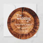 ナチュラルウッド カットスライスエンゲージメント フォト ウェディング 招待状 (正面)