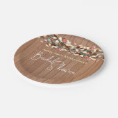 ナチュラルウッド カラフルリーフ ブライダルシャワー ペーパープレート (アングル)