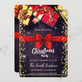 ナチュラルウッド、ギフトダイヤモンドスタークリスマス 招待状 (正面/裏面)