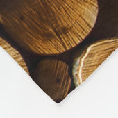 ナチュラルウッド：クローズアップログテクスチャ フリースブランケット (角)