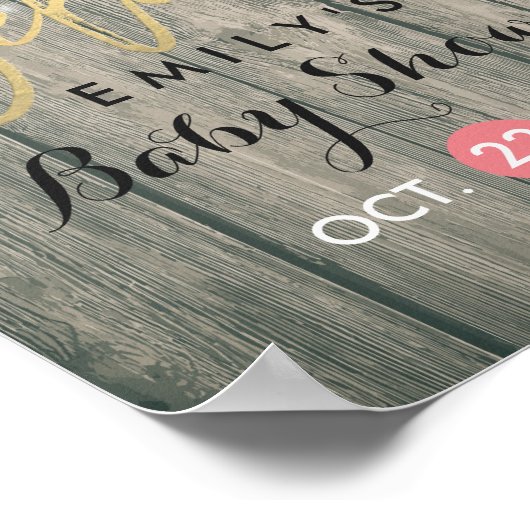 ナチュラルウッド サンキライ レース ベビーシャワー ウェルカム ポスター (角)