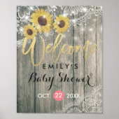 ナチュラルウッド サンキライ レース ベビーシャワー ウェルカム ポスター (正面)