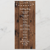 ナチュラルウッド & ストリングライト ウェディングプログラム プログラム (裏面)