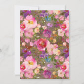 ナチュラルウッド スプリング ブーケ ベビーシャワー 招待状 (裏面)