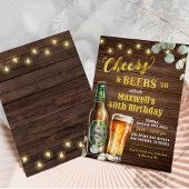 ナチュラルウッド チェアーズ＆ビアーズ 大人誕生日 招待状