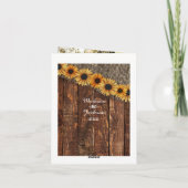 ナチュラルウッド＆バーラップ 結婚式 感謝の気持ち フォト サンキューカード (裏面)