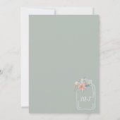 ナチュラルウッド フラワーマスンジャー スクリプト ブライダルシャワー 招待状 (裏面)