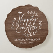 ナチュラルウッド フラワー カスタム ウェディングギフト ラウンドクッション (裏面)