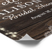 ナチュラルウッド フローラル ブライダルシャワー ウェルカムサイン ポスター (角)