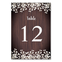 ナチュラルウッド ベビーズブレス ギプソフィラ ウェディング テーブルナンバー