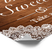 ナチュラルウッド & ホワイトレース ウェディング フェイバ― サイン (角)