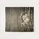 ナチュラルウッド マグノリア ランタン ストリング ライト ウェディング タペストリー (正面(横))