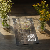 ナチュラルウッド メイソンジャー ストリングライト カップルシャワー 招待状