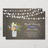 ナチュラルウッド＆メイソンジャー 結婚前お披露目招待状 招待状 (正面/裏面)