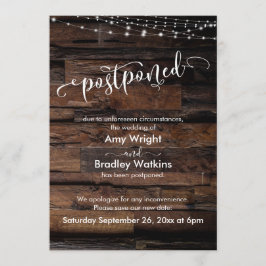 ナチュラルウッド ライトストリングス 延期 結婚式カード 招待状