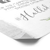 ナチュラルウッド＆リースの結婚式ハッシュタグ写真サイン ポスター (角)