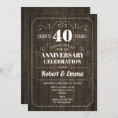 ナチュラルウッド 40周年 結婚記念日 パーティー 招待状 (正面/裏面)