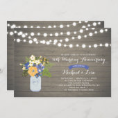 ナチュラルウッド 50周年 結婚記念日 招待状 (正面/裏面)