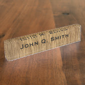 ナチュラルウパーソナライズされたッドルック銘板 デスクネームプレート (側面)